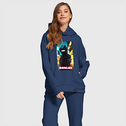 Женский костюм оверсайз Roblox cyberpunk, цвет: тёмно-синий — фото 2