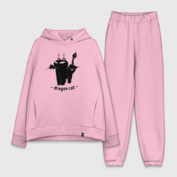Женский костюм оверсайз Black dragon cat, цвет: светло-розовый