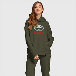 Женский костюм оверсайз Toyota sport auto brend, цвет: хаки — фото 2