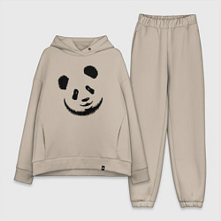 Женский костюм оверсайз Голова милой панды, цвет: миндальный