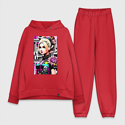 Женский костюм оверсайз Barbie - pop art stylization, цвет: красный