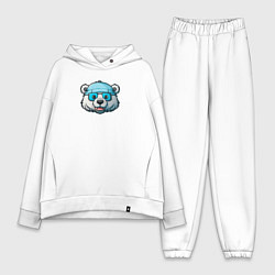 Женский костюм оверсайз Полярный медведь в очках, цвет: белый