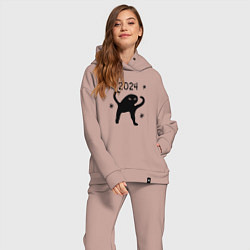 Женский костюм оверсайз 2024 - ъуъ мем, цвет: пыльно-розовый — фото 2