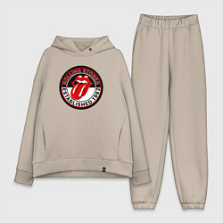 Женский костюм оверсайз Rolling Stones established 1962, цвет: миндальный