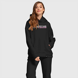 Женский костюм оверсайз Newjeans logo, цвет: черный — фото 2