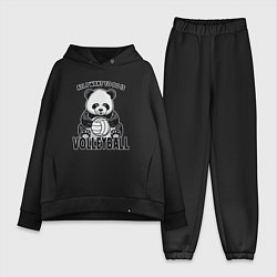 Женский костюм оверсайз Panda volleyball, цвет: черный