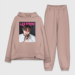 Женский костюм оверсайз Lee Know Rock Star Stray Kids, цвет: пыльно-розовый