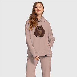 Женский костюм оверсайз Детеныш Медвесыча, цвет: пыльно-розовый — фото 2