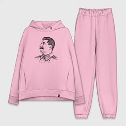Женский костюм оверсайз Профиль Сталина, цвет: светло-розовый