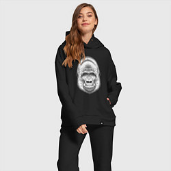 Женский костюм оверсайз Морда веселой гориллы, цвет: черный — фото 2