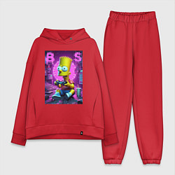 Женский костюм оверсайз Bart Simpson - cool gamer, цвет: красный