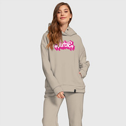 Женский костюм оверсайз Barbie pink, цвет: миндальный — фото 2