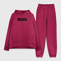 Женский костюм оверсайз Boss по английски, цвет: маджента