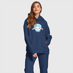 Женский костюм оверсайз Маленькая овечка, цвет: тёмно-синий — фото 2