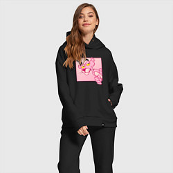 Женский костюм оверсайз Розовая пантера из мультфильма, цвет: черный — фото 2