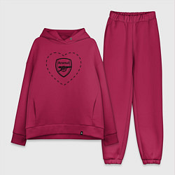 Женский костюм оверсайз Лого Arsenal в сердечке, цвет: маджента