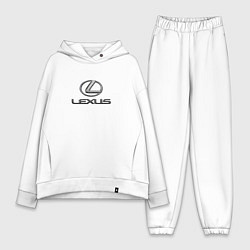 Женский костюм оверсайз Lexus авто бренд лого, цвет: белый