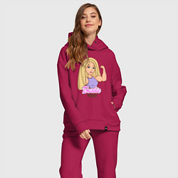 Женский костюм оверсайз Barbie power, цвет: маджента — фото 2