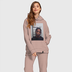 Женский костюм оверсайз Travis Scott magshot, цвет: пыльно-розовый — фото 2