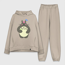 Женский костюм оверсайз Totoro game, цвет: миндальный