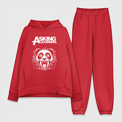 Женский костюм оверсайз Asking Alexandria rock panda, цвет: красный