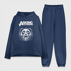 Женский костюм оверсайз Asking Alexandria rock panda, цвет: тёмно-синий