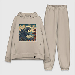 Женский костюм оверсайз Кайдзю в Японии, цвет: миндальный