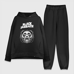 Женский костюм оверсайз Black Sabbath rock panda, цвет: черный