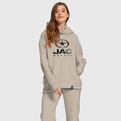 Женский костюм оверсайз Jac - logo, цвет: миндальный — фото 2