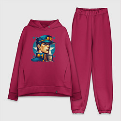 Женский костюм оверсайз Jojo - Jotaro Kujo ai art, цвет: маджента