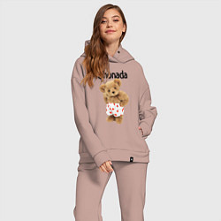 Женский костюм оверсайз Chonada, цвет: пыльно-розовый — фото 2