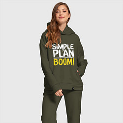 Женский костюм оверсайз Simple plan - boom, цвет: хаки — фото 2