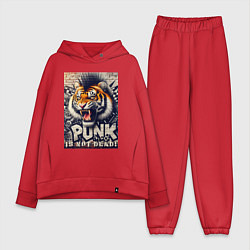 Женский костюм оверсайз Cool tiger - punks not dead, цвет: красный