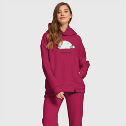 Женский костюм оверсайз Йога овечки, цвет: маджента — фото 2
