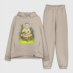 Женский костюм оверсайз Сэнку Исигами, цвет: миндальный