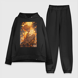 Женский костюм оверсайз Клинок, рассекающий демонов Дзэнъицу Агацума, цвет: черный