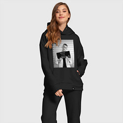 Женский костюм оверсайз Кизару арестован, цвет: черный — фото 2