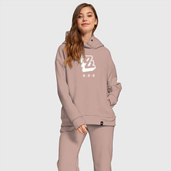 Женский костюм оверсайз Zenless Zone Zero logo, цвет: пыльно-розовый — фото 2
