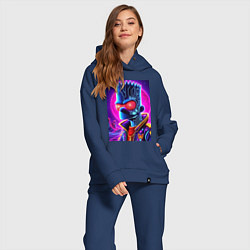 Женский костюм оверсайз Cool Bart Simpson - neon glow, цвет: тёмно-синий — фото 2