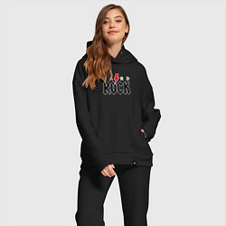 Женский костюм оверсайз Hard rock on dark, цвет: черный — фото 2