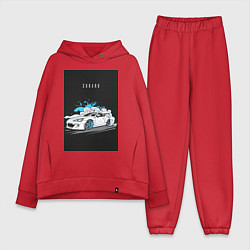 Женский костюм оверсайз Subaru авто, цвет: красный