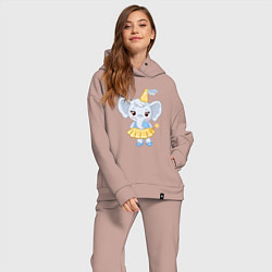 Женский костюм оверсайз Слоник фея, цвет: пыльно-розовый — фото 2