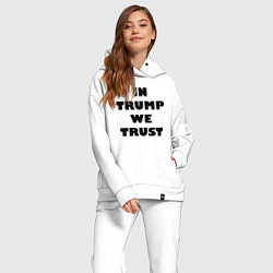 Женский костюм оверсайз In Trump we trust - slogan, цвет: белый — фото 2