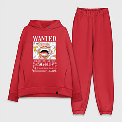 Женский костюм оверсайз Monkey D Luffy - wanted, цвет: красный