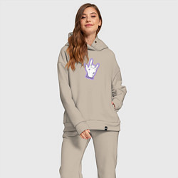 Женский костюм оверсайз BTS Army Cool, цвет: миндальный — фото 2