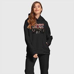 Женский костюм оверсайз Iron Maiden rock band colored, цвет: черный — фото 2