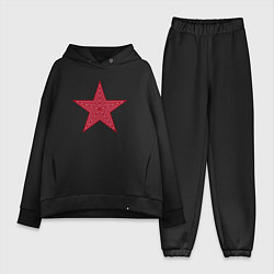 Женский костюм оверсайз USSR red star, цвет: черный