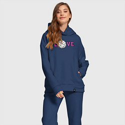 Женский костюм оверсайз Love volley, цвет: тёмно-синий — фото 2
