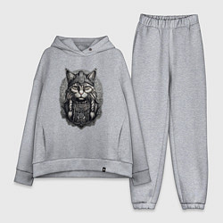 Женский костюм оверсайз Viking cat, цвет: меланж