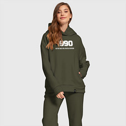 Женский костюм оверсайз 1990 смесь ума, красоты и сарказма, цвет: хаки — фото 2